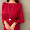 Luxurious-Velvet-Dress red off shoulder dress