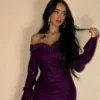 off shoulder evening dress from atharii line