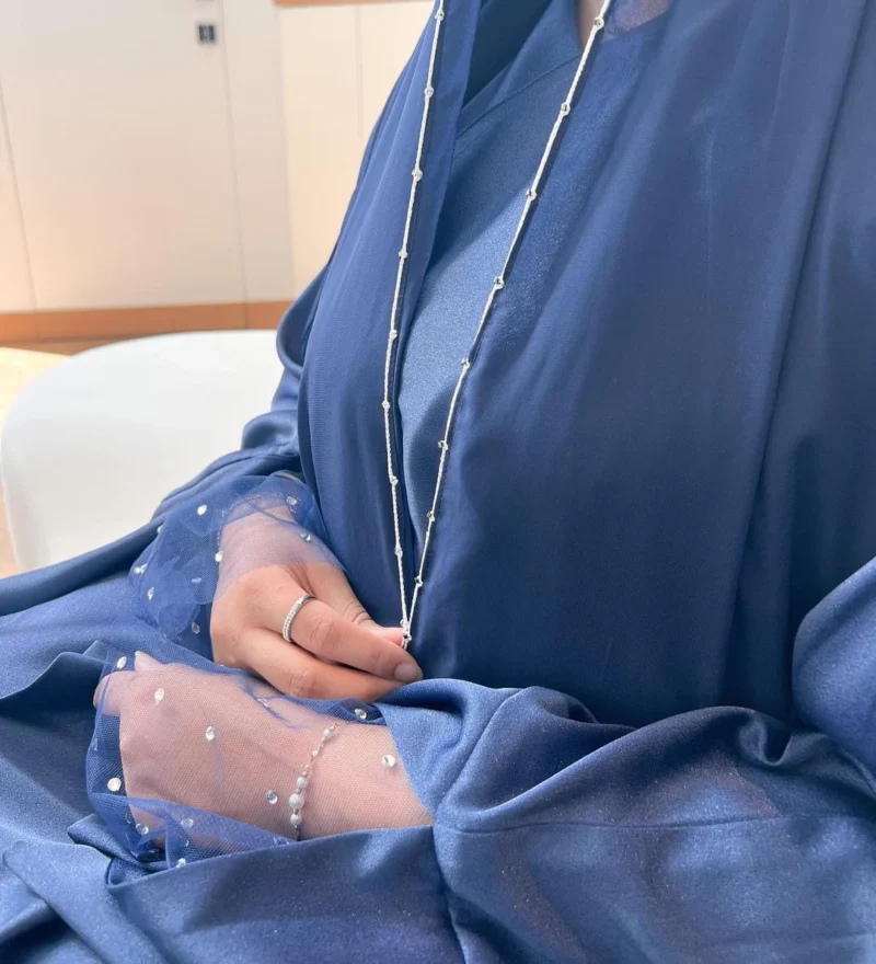 blue nice looking abaya