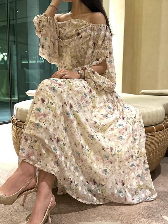 women wearing flower dress sitting