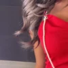 red lady dress
